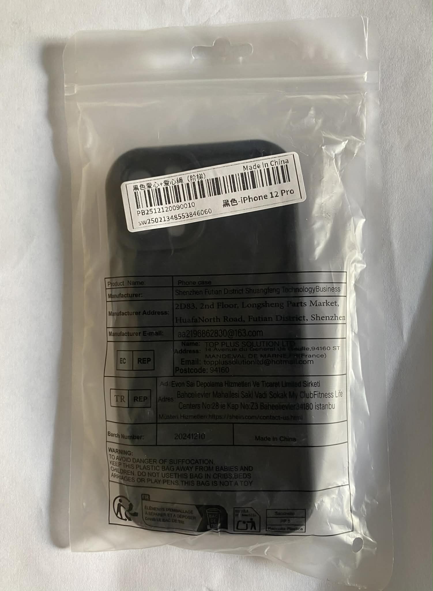 FUNDA DE TELÉFONO CON FORMA DE CORAZÓN DE COLOR NEGRO