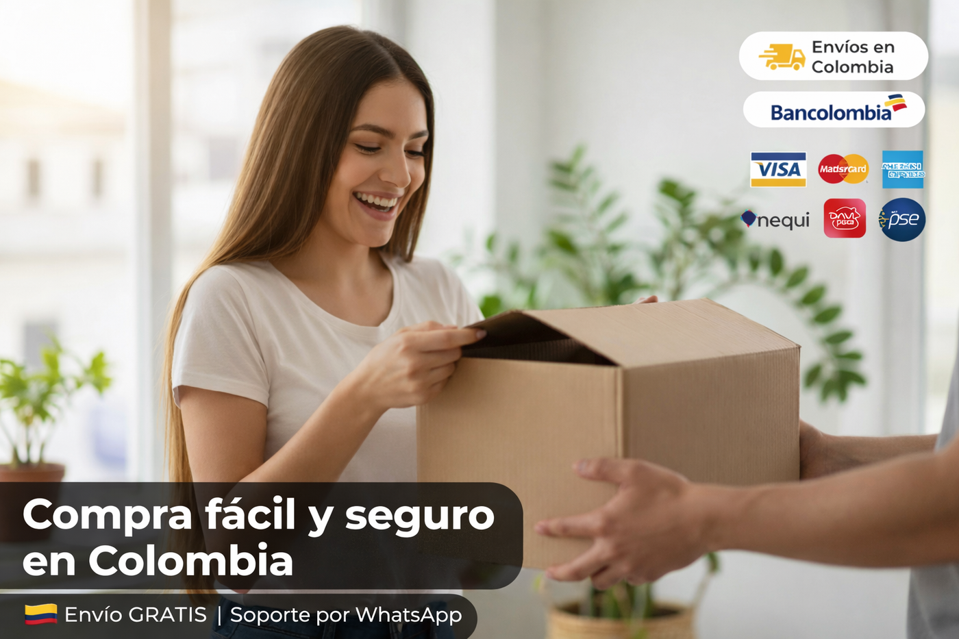 Compra fácil y recibe rápido en Colombia